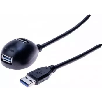 Exertis Connect USB-Cradle καλώδιο επέκτασης, USB-A βύσμα αρσενικό σε USB-A υποδοχή θηλυκή, 1,5 m, μαύρο 532533