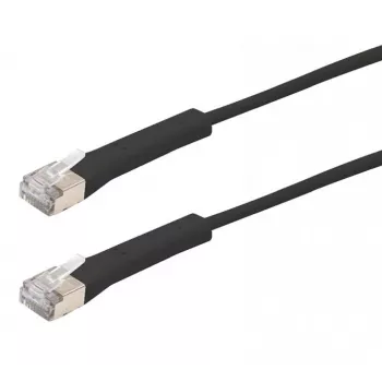 Exertis Connect Cat. 6A F/FTP γωνιακό Patchkabel, χωρίς αλογόνα, μαύρο, 0,3 m (854011)