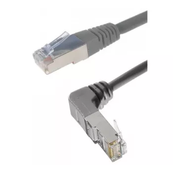 Exertis Connect Cat. 6A S/FTP (PiMF) Καλώδιο Patch, γωνιακό σε ευθύ, γκρι, 0,7 m 854302