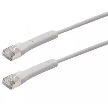 Exertis Connect Καλώδιο Patch RJ45, Cat. 6A, F/FTP, γωνιακό, χωρίς αλογόνα, γκρι, 0,5 m (854307)