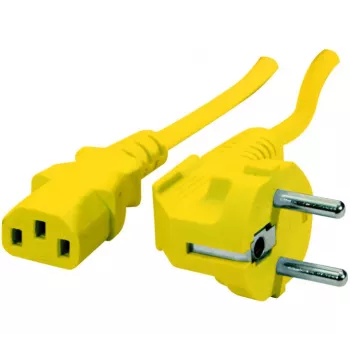 Exertis Connect Γωνιακό καλώδιο ρεύματος Schuko σε IEC-C13, κίτρινο, 1,8 m 808015