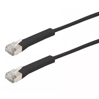 Exertis Connect RJ45 Patchkabel, Cat. 6A, F/FTP, γωνιακό, χωρίς αλογόνα, μαύρο, 2,0 m (854014)