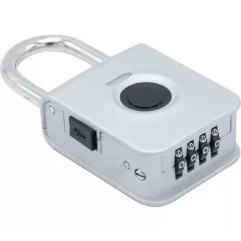 EXERTIS CONNECT Λουκέτο με αναγνώριση δακτυλικού αποτυπώματος με 4ψήφιο συνδυασμό – Κράμα ψευδαργύρου, IP65, επαναφορτιζόμενο (594500)