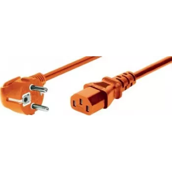 EXERTIS CONNECT Καλώδιο τροφοδοσίας, γωνιακό βύσμα Schuko σε υποδοχή IEC C13, πορτοκαλί, 0,6 m (808071)