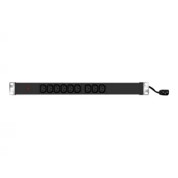 EXERTIS CONNECT 19 ίντσες 1U 9-θέσιο IEC C13 PDU, θήκη αλουμινίου, καλώδιο 2,5 m, μαύρο 808901