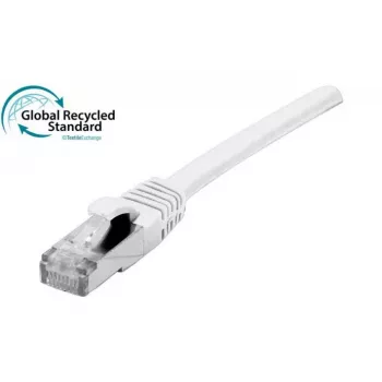 EXERTIS CONNECT Καλώδιο Patch RJ45 Cat. 6, F/UTP, πιστοποιημένο GRS, λευκό, 1,0 m (854657)