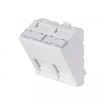 EXERTIS CONNECT Ένθετο Πλαισίου 45x45mm για 2 Μονάδες Keystone, 30°, Signalweiß RAL 9003 911711