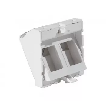 EXERTIS CONNECT Ένθετο Πλαισίου 45x45mm για 2 Μονάδες Keystone, 30°, Signalweiß RAL 9003 911711