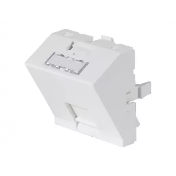 Dexlan Ένθετο Πρόσοψης 45 x 45 mm για 1 Μονάδα Keystone, 30°, Signalweiß RAL 9003 (911712)