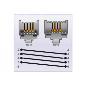 EXERTIS CONNECT Καλώδιο τηλεφώνου, Μαύρο, 2,0 m (EXC911735)