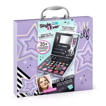 Canal Toys Make-Up Studio (OFG313) – Ασφαλές για παιδιά σετ καλλυντικών με 10 σκιές ματιών, 6 lip gloss, 2 rouge, εφαρμοστές, πινέλα και θήκη με αναδιπλούμενο καθρέφτη