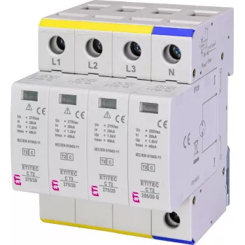 ETI ETITEC C T2 275/20 3+1 Συσκευή προστασίας από υπέρταση Τύπου 2, 275 V AC, 4-πολική 002440403