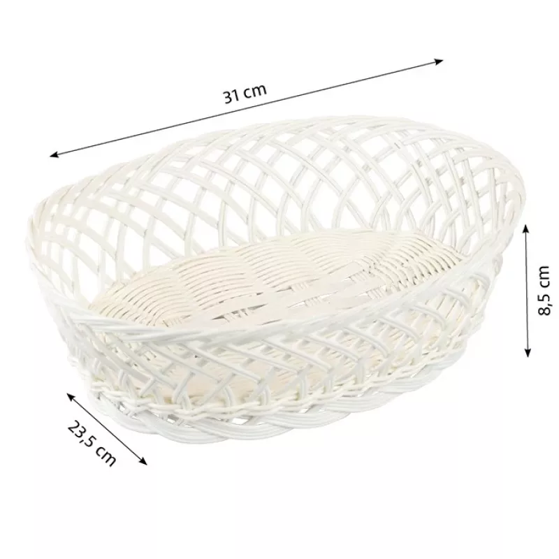 KESPER Ορθογώνιο καλάθι αποθήκευσης Λευκό 31x23,5x8,5 cm