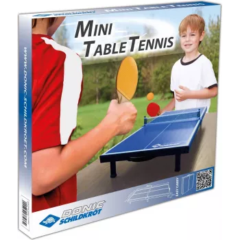 DONIC SCHILDKRÖT Σετ Mini τραπεζιού πινγκ πονγκ, Μπλε, Πτυσσόμενο, 68 x 33 x 9 cm, με 2 ρακέτες, δίχτυ, 2 μπάλες 838576