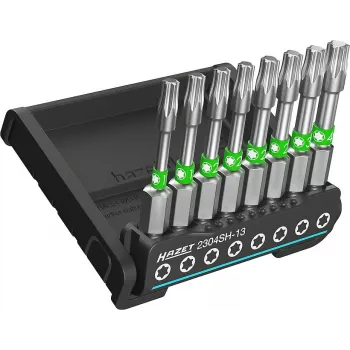 HAZET 2304SH-13 σετ bits εσωτερικού TORX 8 τεμαχίων 1/4 ίντσες υποδοχή T10-T45, 25 mm, ειδικός χάλυβας, φωσφατωμένο