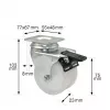 Wagner design yourself ECO RO 3277 Διπλός τροχός με στροφή 32 mm Λευκό/Γκρι (3327701)
