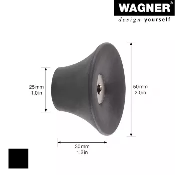 Wagner design yourself TULIP Γάντζος κρεμάστρας, 1 γάντζος, Μαύρο, χυτός ψευδάργυρος, με επίστρωση πούδρας, τοποθέτηση με βίδα 17030221