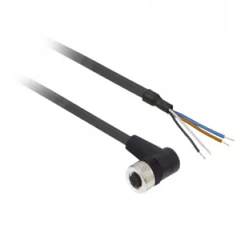 TMSS GERMANY Telemechanique Sensors Υποδοχή M12 ευθεία 4 ακίδων καλώδιο PUR, 2 m, Μαύρο XZCP1241L2