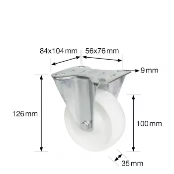 Wagner design yourself Μεταφορικό καροτσάκι με σταθερό ροδάκι RO 8500 ασημί (4850001) Σταθερό ροδάκι 80 mm 100 kg