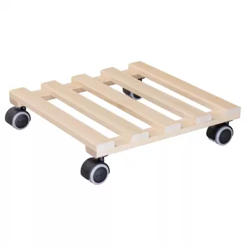 Wagner design yourself Ροδάκια γλάστρας GH 0438, τετράγωνα, μασίφ ξύλο οξιάς, 34 x 34 x 8 cm, 4 ροδάκια με φρένο, αντοχή 100 kg, φυσικό, προσαρμόσιμο 20043801