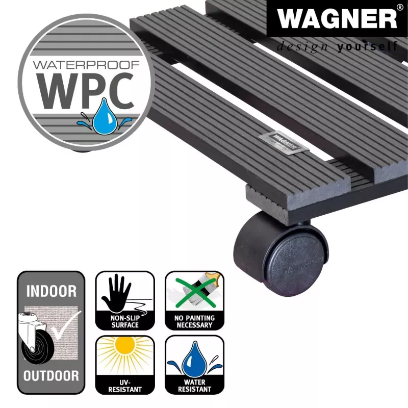 WAGNER Multi Roller WPC ανθρακί 60 διπλά ροδάκια 60kg τετράγωνο (20050001)