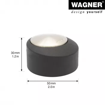 Wagner Design Yourself EH 5181 Σταματητής πόρτας δαπέδου, ψευδάργυρος χυτός με λαστιχένιο πέλμα, ματ νικέλ, 50 mm 15518111