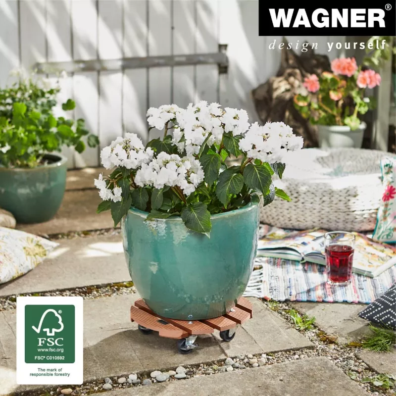 Wagner design yourself Ροδάκια γλάστρας WPC GH 0535 στρογγυλά καφέ 29 x 7,5 cm 20053501
