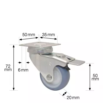 Wagner design yourself ECO RO 3550 Ροδάκι με φρένο, τροχός 50 mm, γκρι 3355001