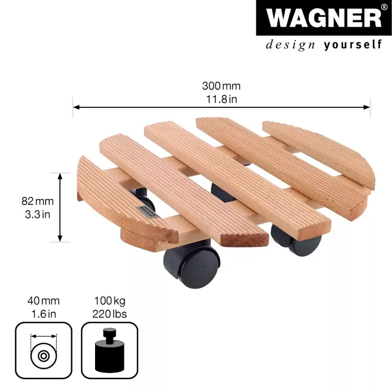 WAGNER Multiroller Country Καφέ κάστανο στρογγυλό ροδάκι γλάστρας 20018201