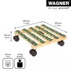 WAGNER design yourself Ροδάκια γλάστρας GH0653 τετράγωνα ξύλο 29x8 cm 20065301