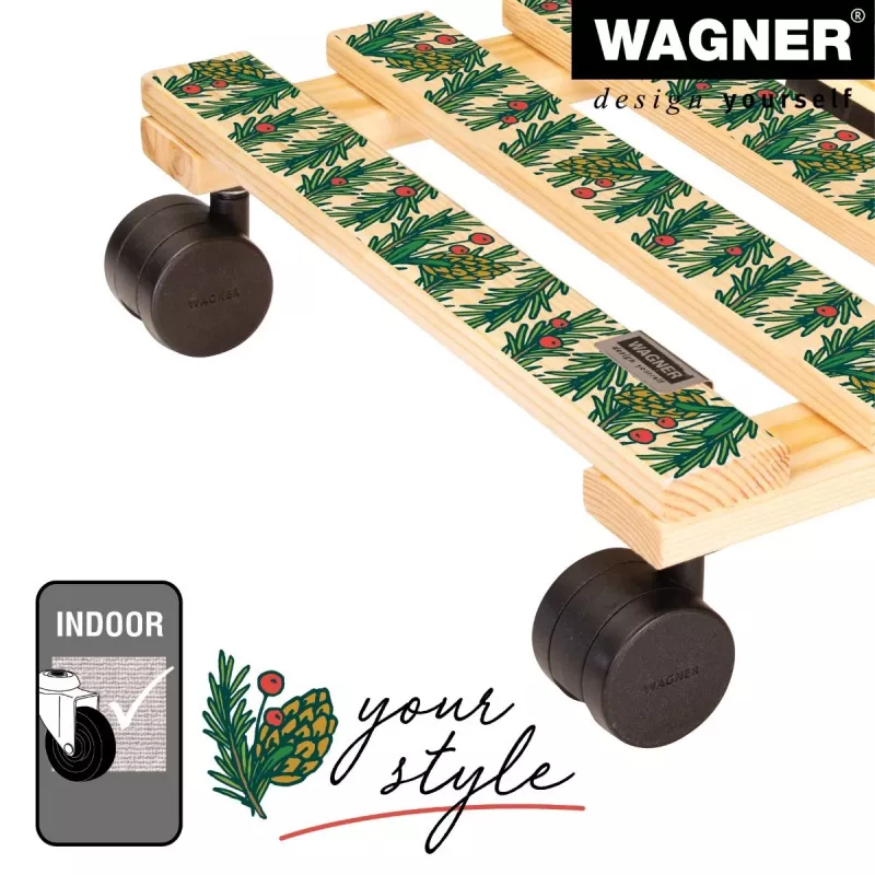 WAGNER design yourself Ροδάκια γλάστρας GH0653 τετράγωνα ξύλο 29x8 cm 20065301