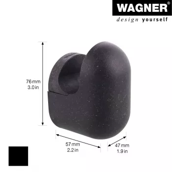 Wagner design yourself PILL κρεμάστρα ρούχων, 1 γάντζος, μαύρο, αλουμίνιο, τοποθέτηση σε τοίχο, 40 mm 17040221