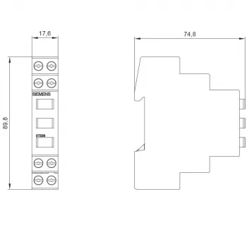 Siemens 5TE5802 βοηθητικός διακόπτης, 1NO+1NC, πλευρική τοποθέτηση, πολύχρωμο