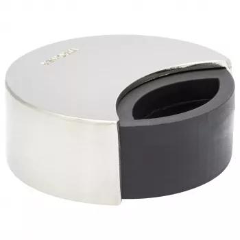 Wagner design yourself EH 5151 στοπ πόρτας ψευδάργυρος χυτός με λαστιχένιο προφυλακτήρα, χρωμιωμένο, Ø50 mm, για βίδωμα, ασημί 15515111