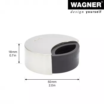Wagner design yourself EH 5151 στοπ πόρτας ψευδάργυρος χυτός με λαστιχένιο προφυλακτήρα, χρωμιωμένο, Ø50 mm, για βίδωμα, ασημί 15515111