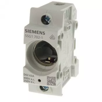 Siemens 5SG17021 D02 1πολική βάση ασφάλειας 63A, 400V AC, βιδωτή στερέωση, γκρι