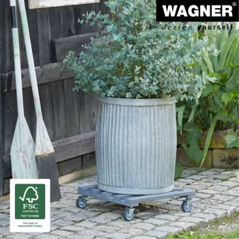 Wagner design yourself ροδάκι φυτών GH 0412 τετράγωνο ανθρακί ξύλο 38 x 38 x 9,5 cm 20041201