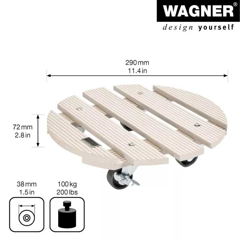 WAGNER design yourself Pflanzenroller GH0527 Πλαστικό, Ø 29 cm Λευκό Στρογγυλό, 1 τεμ. (20052701)