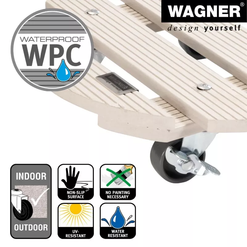 WAGNER design yourself Pflanzenroller GH0527 Πλαστικό, Ø 29 cm Λευκό Στρογγυλό, 1 τεμ. (20052701)