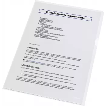 LEITZ Esselte Standard Plus Θήκες με διάτρηση A4, συσκευασία 100 τεμ., Διαφανές, πολυπροπυλένιο 56218