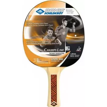 DONIC SCHILDKRÖT Champs Line 300 Ρακέτα πινγκ πονγκ - FSC πιστοποιημένο ειδικό κόντρα πλακέ 5 στρώσεων, επίθεμα Jade, κοίλη λαβή, αρχάριος 705132