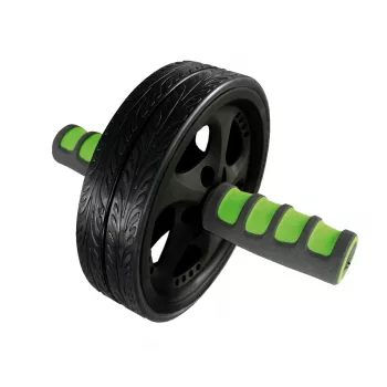 SCHILDKROT AB Roller / Εκγυμναστής κοιλιακών, μαύρο/πράσινο, διπλός τροχός, διάμετρος 185 mm, πλάτος 45 mm 960045