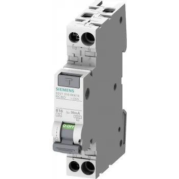 Siemens 5SV1316-7KK06 RCBO, 1P+N, 6 A, χαρακτηριστική C, 30 mA, τύπος A, 6 kA