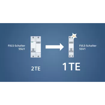 Siemens 5SV1316-7KK06 RCBO, 1P+N, 6 A, χαρακτηριστική C, 30 mA, τύπος A, 6 kA