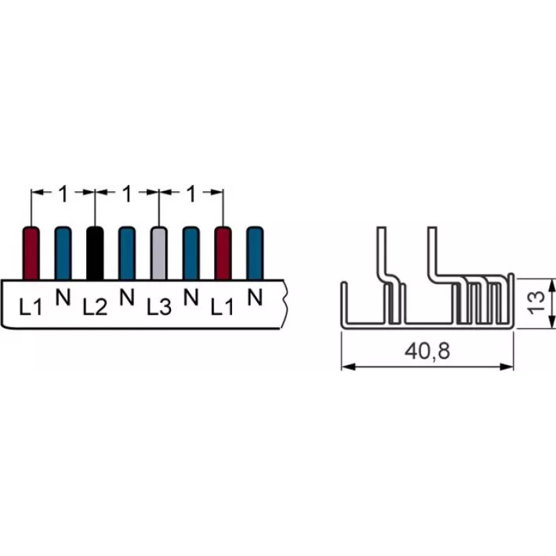 SIEMENS 5ST37730 Μπάρα συλλογής πινάκων 10mm² 3P+N 1000mm