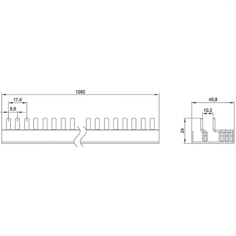 SIEMENS 5ST37730 Μπάρα συλλογής πινάκων 10mm² 3P+N 1000mm
