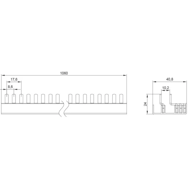 SIEMENS 5ST37730 Μπάρα συλλογής πινάκων 10mm² 3P+N 1000mm