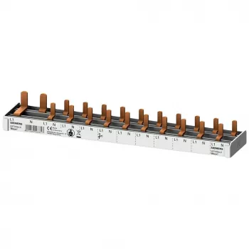 SIEMENS 5ST37840 Μπάρα συλλογής πινάκων 16mm², 1x ρελέ διαφυγής 1P+N + 10x συμπαγείς συσκευές, 12 TE