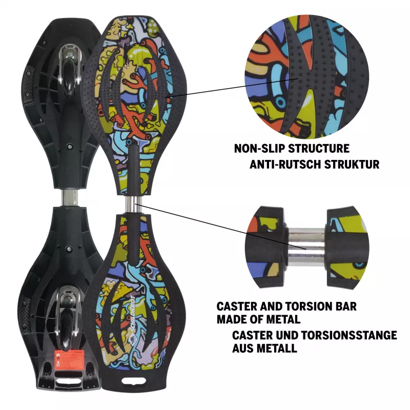 SCHILDKROT Waveboard Good Vibes Graffiti Μεγάλη πλαστική πλατφόρμα με αντιολισθητική υφή 510801