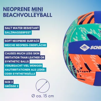 SCHILDKROT Neopren Mini Beachvolleyball Μέγεθος 2 Μαλακή υφασμάτινη επιφάνεια Ανθεκτικό στο αλάτι 970342